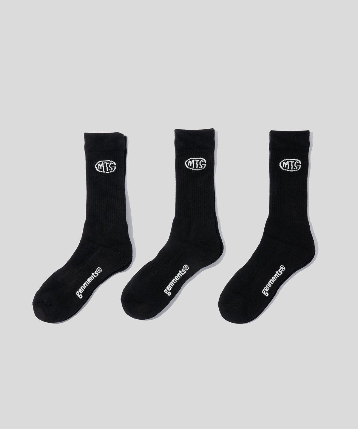 GMTS MID CREW SOCKS 3PACK BLACK(25-29CM)
