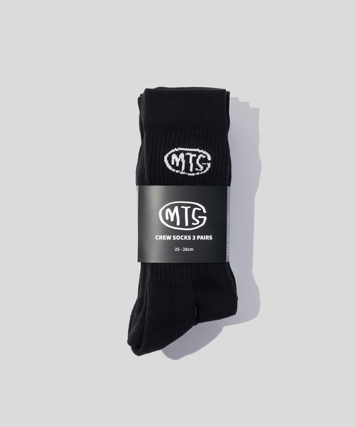GMTS MID CREW SOCKS 3PACK BLACK(25-29CM)